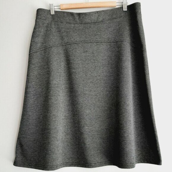 DELLA SPIGA / Italy Soft Ponte Knit Pull-On Skirt Classic Houndstooth Gray Sz XL - Picture 5 of 9